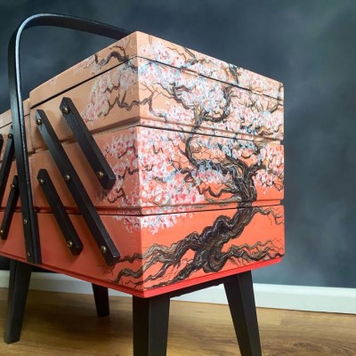 Cherry Blossom Cantilever Sewing Storage in Peach Blends
