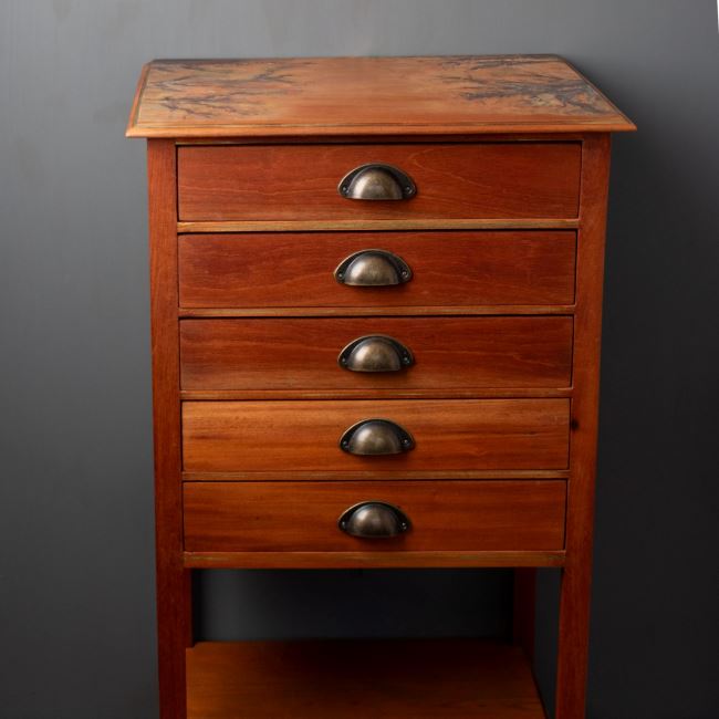 Autumn Clearing Mahogany Edwardian Sheet Music Drawers
