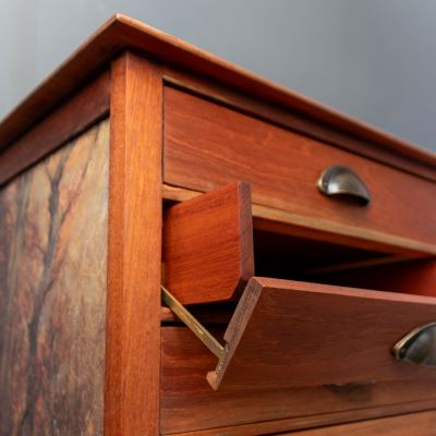 Autumn Clearing Mahogany Edwardian Sheet Music Drawers