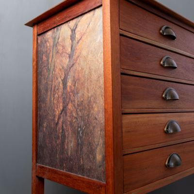 Autumn Clearing Mahogany Edwardian Sheet Music Drawers