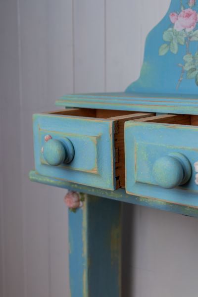 Country cottage slim romantic rose mirrored dresser