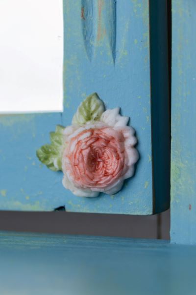 Country cottage slim romantic rose mirrored dresser