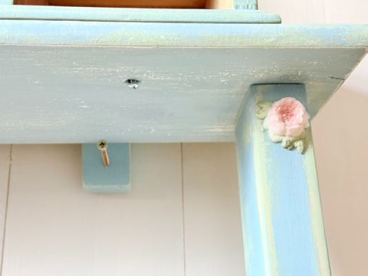 Country cottage slim romantic rose mirrored dresser