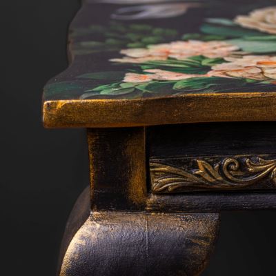 Dark floral ball and claw coffee table